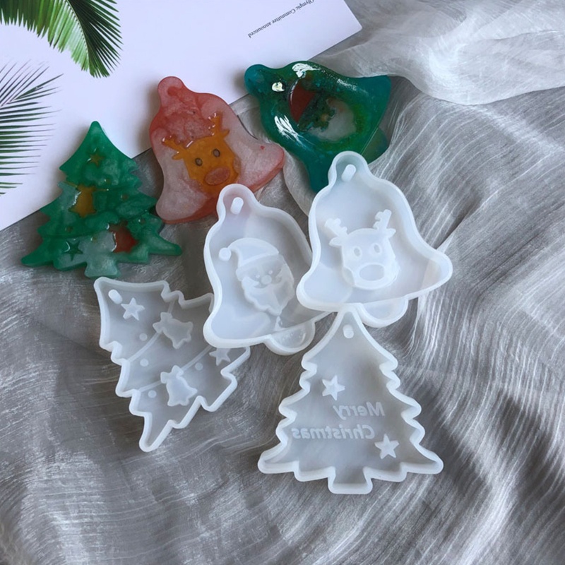 kyri DIY Art Craft Aroma Cera Yeso Arcilla Molde De Árbol De Navidad Campana Alce