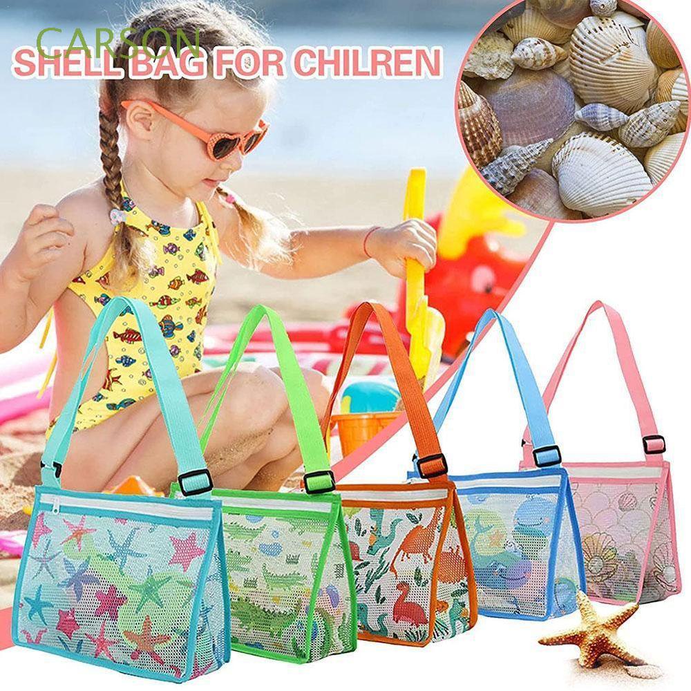 Mesh Beach Bag For Kids, Shell Collecting Bag Beach Tote Bag With ...