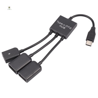 Image of thu nhỏ USB 3.1 Type C Male to 2 Dual USB A 2.0 Female + Micro-USB Female 3 in 1 OTG HUB #0