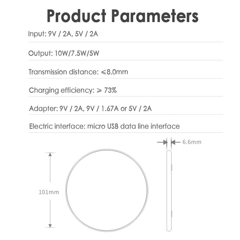Image of Cargador Rápido De 10 W Compatible Con iPhone 8 Plus/8/X/Xs Max Para Samsung Galaxy S9/S9 S8 Almohadilla De Carga Inalámbrica #7
