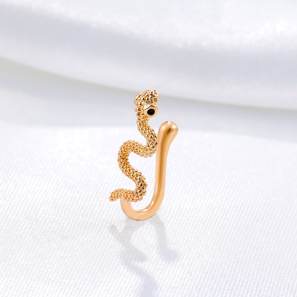 Image of Metal No Perforado En Forma De U Clip De Nariz Serpiente Falsa Uñas Anillo Piercing Joyería Para Hombres Y Mujeres #1