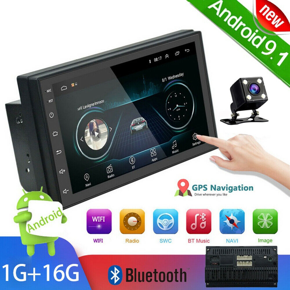 7 pulgadas pantalla táctil 2DIN 1G 16G Audio estéreo reproductor de mp5 Coche Android 8.1 Bluetooth 