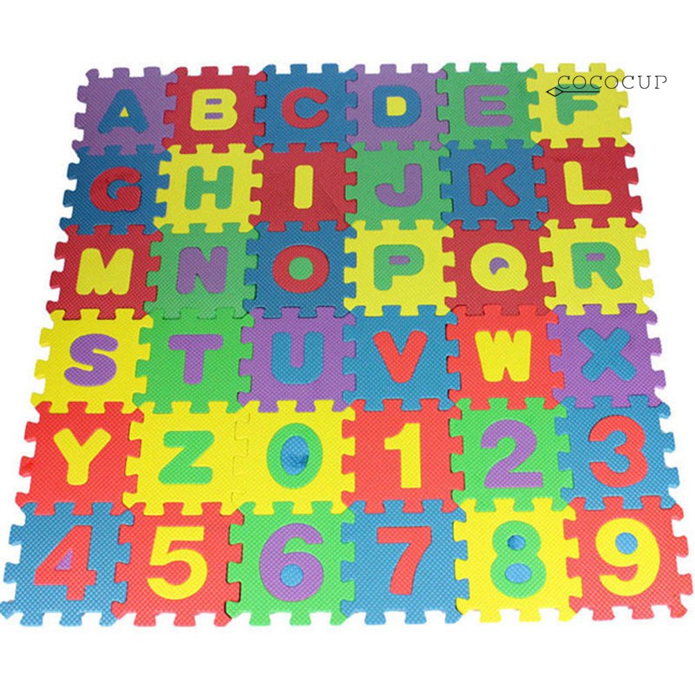 Rlevolexy Puzzle Juego Almohadilla de Espuma Suave 36pcs EVA bebé Puzzle Mat Estera de Espuma Alfabeto números Puzzle Juego Piso 