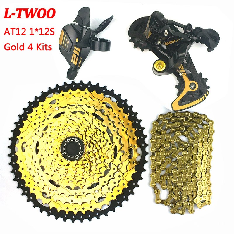 Image of LTWOO bicicleta de montaña velocidad fibra de carbono esfera trasera 52T volante AT12 1x12 kit de cambio de dedo kit versión dorada #8