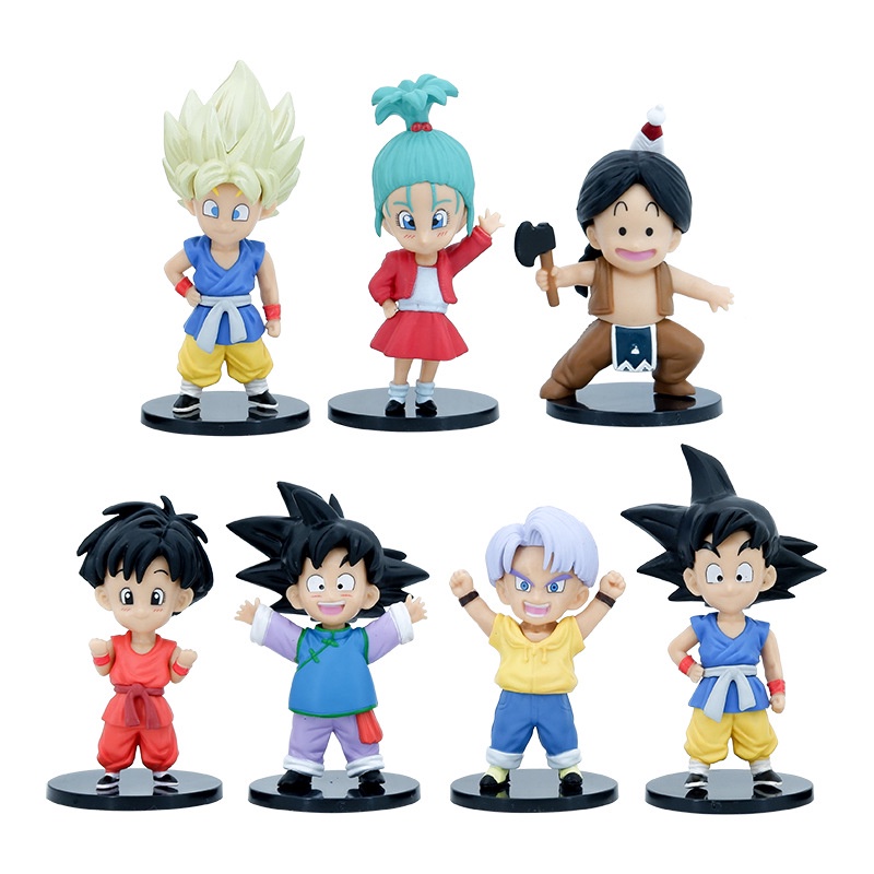 Anime Dragon Ball Z 7 Unids/set Son Goku Bulma Tronco Niños Jóvenes Figura  Q Versión Modelo De PVC Juguetes Para Regalos | Shopee Colombia