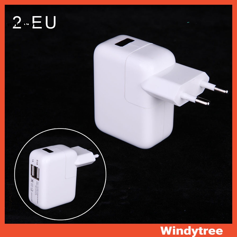 Color Blanco 2 Puertos USB 2,4A Cargador de Pared de Viaje con adaptadores para Reino Unido con 12 vatios USA y Europa Leitz 65200001 