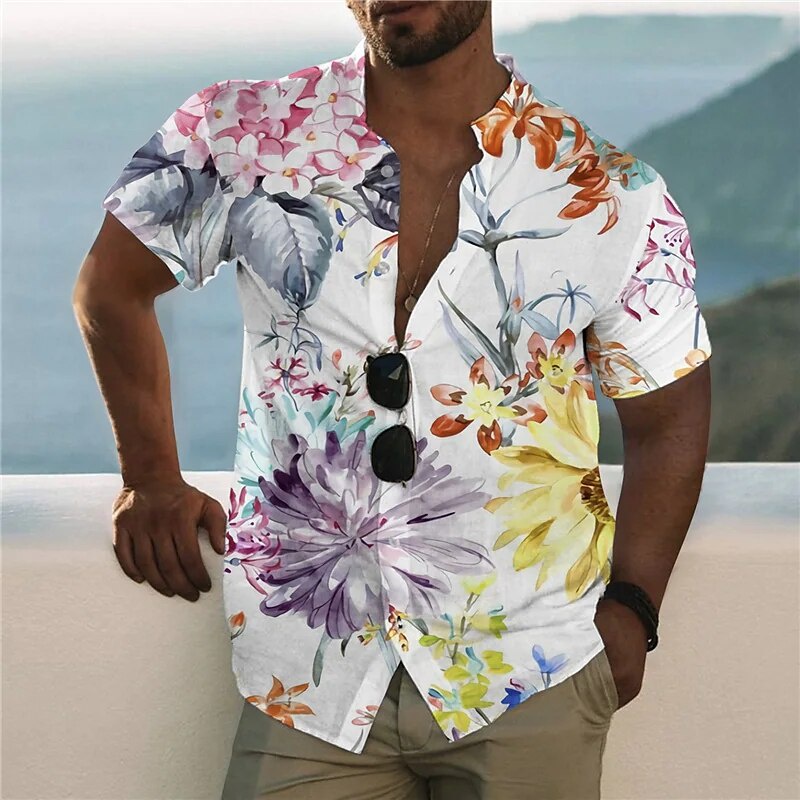 alma Todo el tiempo Aislar Camisa Tropical Hawaiana Para Hombres 3d Estampado Floral Manga Corta Playa  Vacaciones Top Oversize Tee Shirt Hombre Blusa | Shopee Colombia