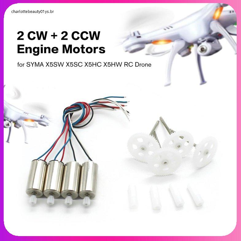 Dorado Claro 2 CCW con Engranajes para SYMA X5SW X5SC X5HC X5HW RC Drone Bigherdez Piezas de Repuesto de Repuesto de Quadcopter 2 Motores de Motor CW