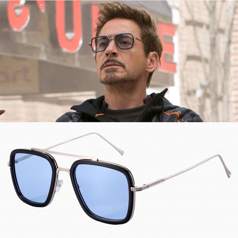 Gafas De Sol De Tony Stark Spider Man Piloto Del Mismo Párrafo Cuadrado De  La Playa De Diseñador Metel | Shopee Colombia