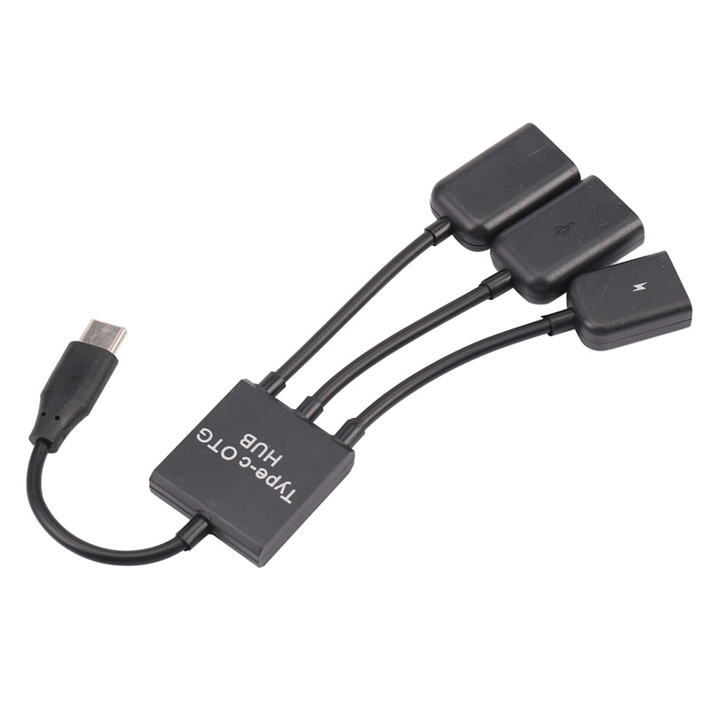 Image of USB 3.1 Type C Male to 2 Dual USB A 2.0 Female + Micro-USB Female 3 in 1 OTG HUB #5