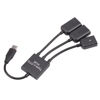 Image of thu nhỏ USB 3.1 Type C Male to 2 Dual USB A 2.0 Female + Micro-USB Female 3 in 1 OTG HUB #5
