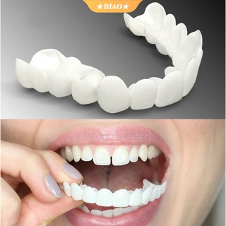 Image of Dental Snap Sonrisa Superior Falso Dientes Cubierta Perfecta Carillas Confort Fit Flex Blanqueamiento Prótesis Dentales Eq