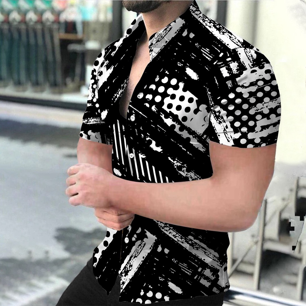 Camisas De Verano Delgadas Para Hombres Cuello De Turn-Down Casual Chemise Homme Cardigan Manga Corta Viaje Hawaiian Camisa Tops Ropa Hombre S-4XL #8