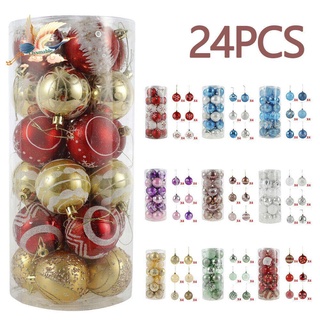 6Pcs Multicolor Plastic Ball Ornaments Hanging Pendants Craft Christmas Decor 