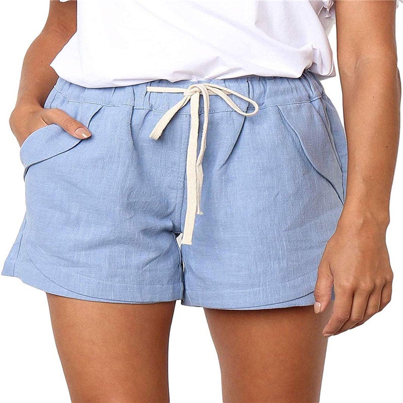 Pantalones Cortos De Verano Para Playa Con Cordón De Algodón/Ropa Casual/Cintura  Elástica | Shopee Colombia