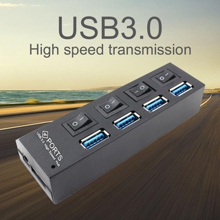 Image of Concentrador De Alta Velocidad USB 3.0 Con Cuatro Puertos Separados , Compacto Y Ligero , Adaptador De Alimentación Con Fuente