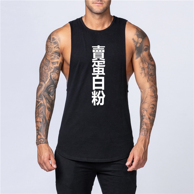 Yying Hombre Musculosos Gimnasio Entrenamiento Stringer Tank Tops Culturismo Fitness Algodón Stringer Chaleco Tank Top Camisetas 
