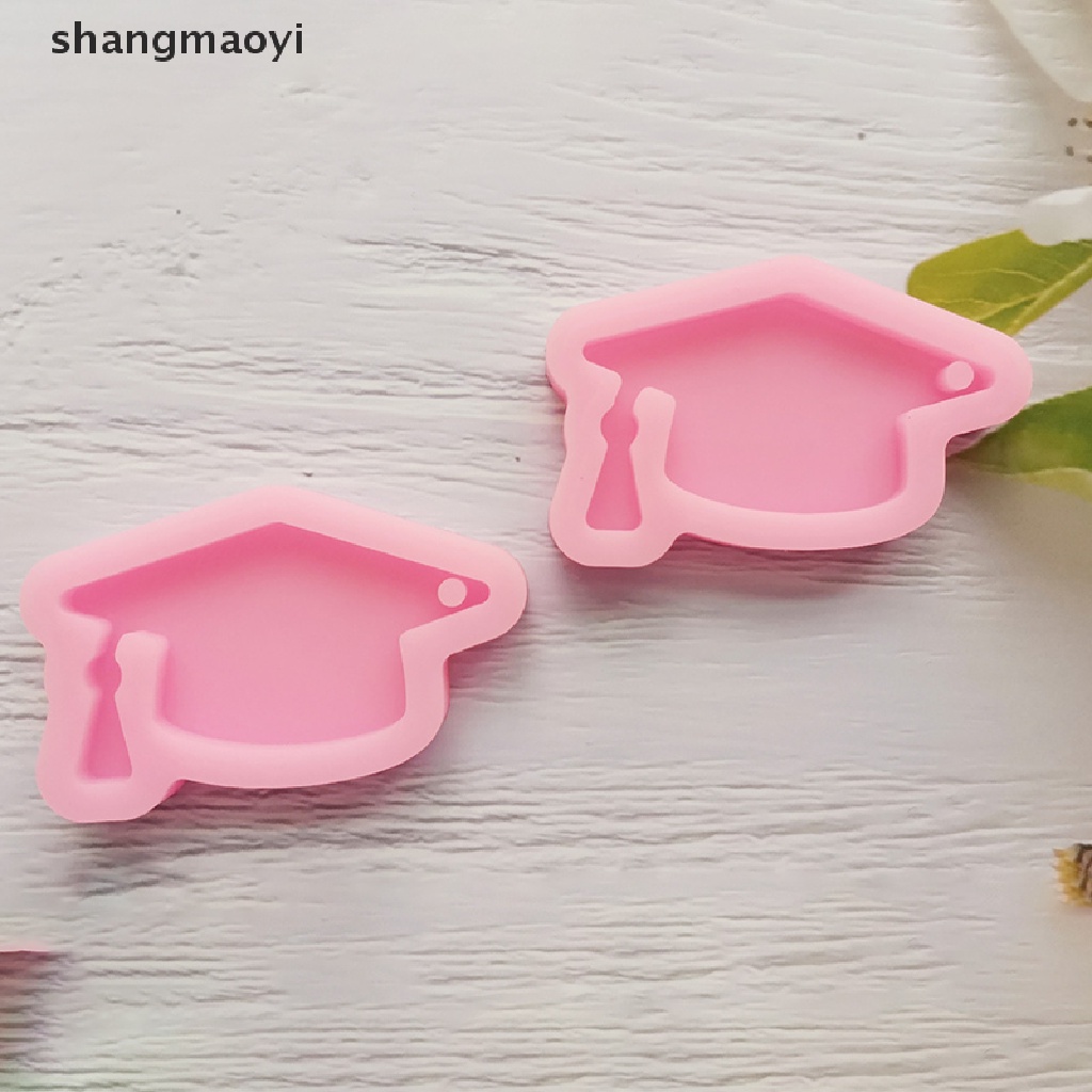 shangmaoyi DIY PhD Graduación Sombrero Silicona Resina Molde Epoxi Llaveros Joyería Regalo CO