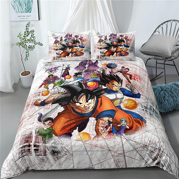 COD Anime Dragon Ball 3 En 1 Juego De Sábanas Individuales De Doble Tamaño Cama Son Goku Vegeta Dormitorio Cómodo Pillowcas | Shopee Colombia