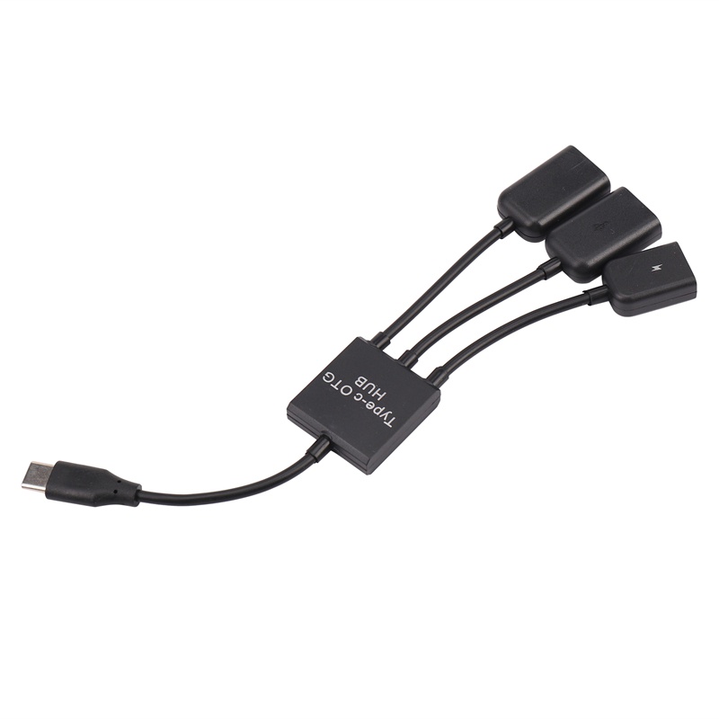 Image of USB 3.1 Type C Male to 2 Dual USB A 2.0 Female + Micro-USB Female 3 in 1 OTG HUB #3