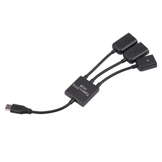 Image of thu nhỏ USB 3.1 Type C Male to 2 Dual USB A 2.0 Female + Micro-USB Female 3 in 1 OTG HUB #3