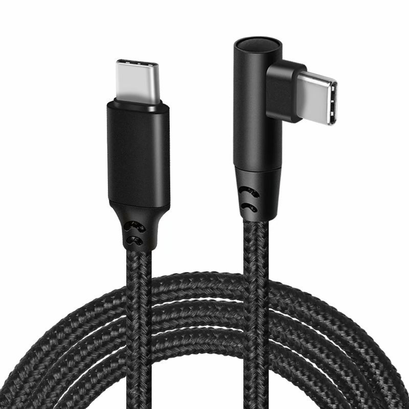 90 grados codo usb tipo c a usb c cable para samsung xiaomi redmi macbook 60w cable de cargador rápido pd type-c cable