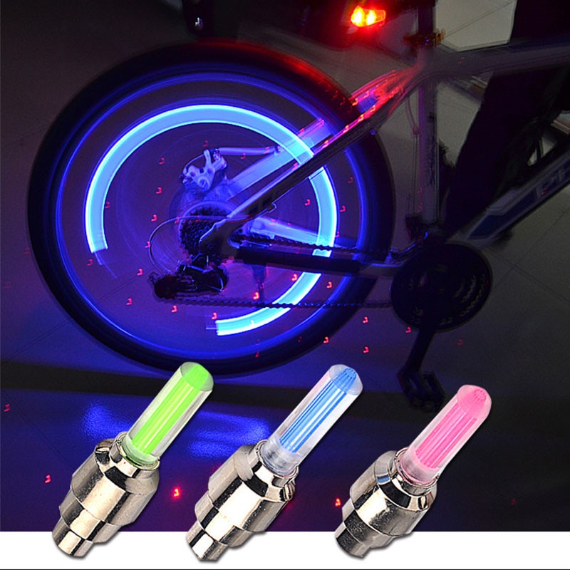2 Luces De Bicicleta Con Sensor De Movimiento LED Con Baterías Para Carretera MTB De Montaña Neumático Válvula Accesorios-562