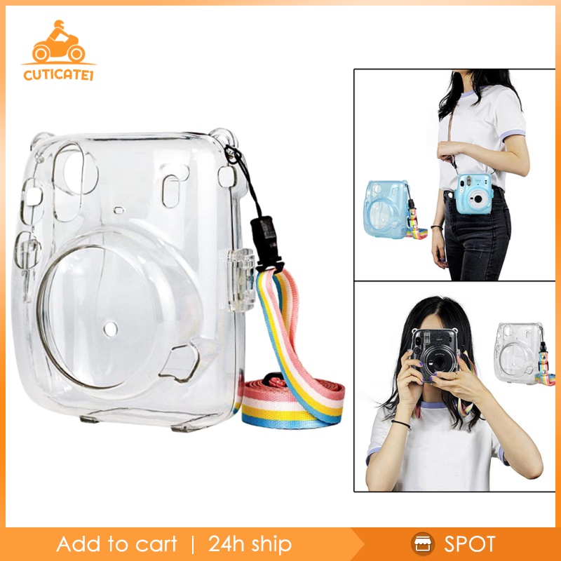 PC de protección cubierta de caso anti-polvo Strap para mini 11 Polaroid cámara