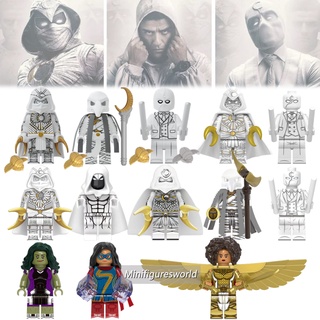 Image of Juguetes Regalos Minifiguras Colección Khonsu Layla Ms . Marvel She-Hulk Mr Knight Mini Figuras Nuevo Caballero Lunar