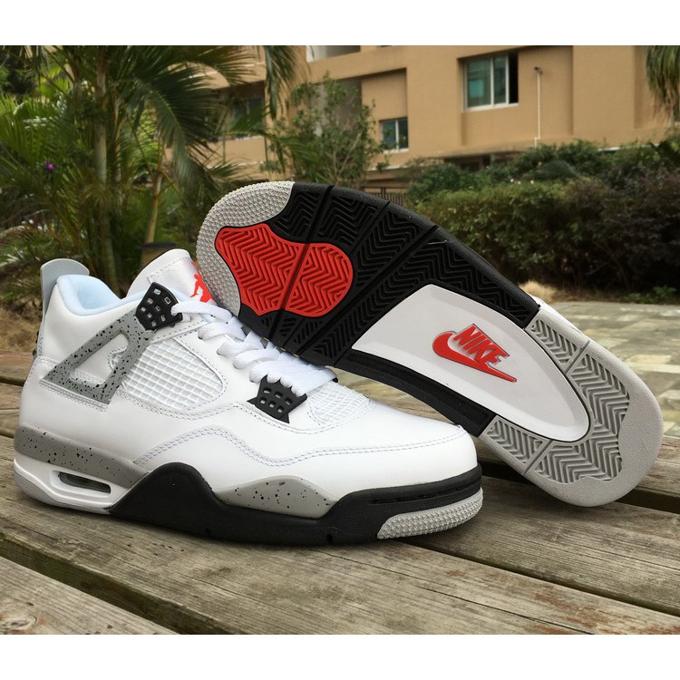 Nike air jordan sneakers Air Jordan 4 Retro OG 'White Cement' White and Fire Red-Tech Grey shoes | Shopee Colombia