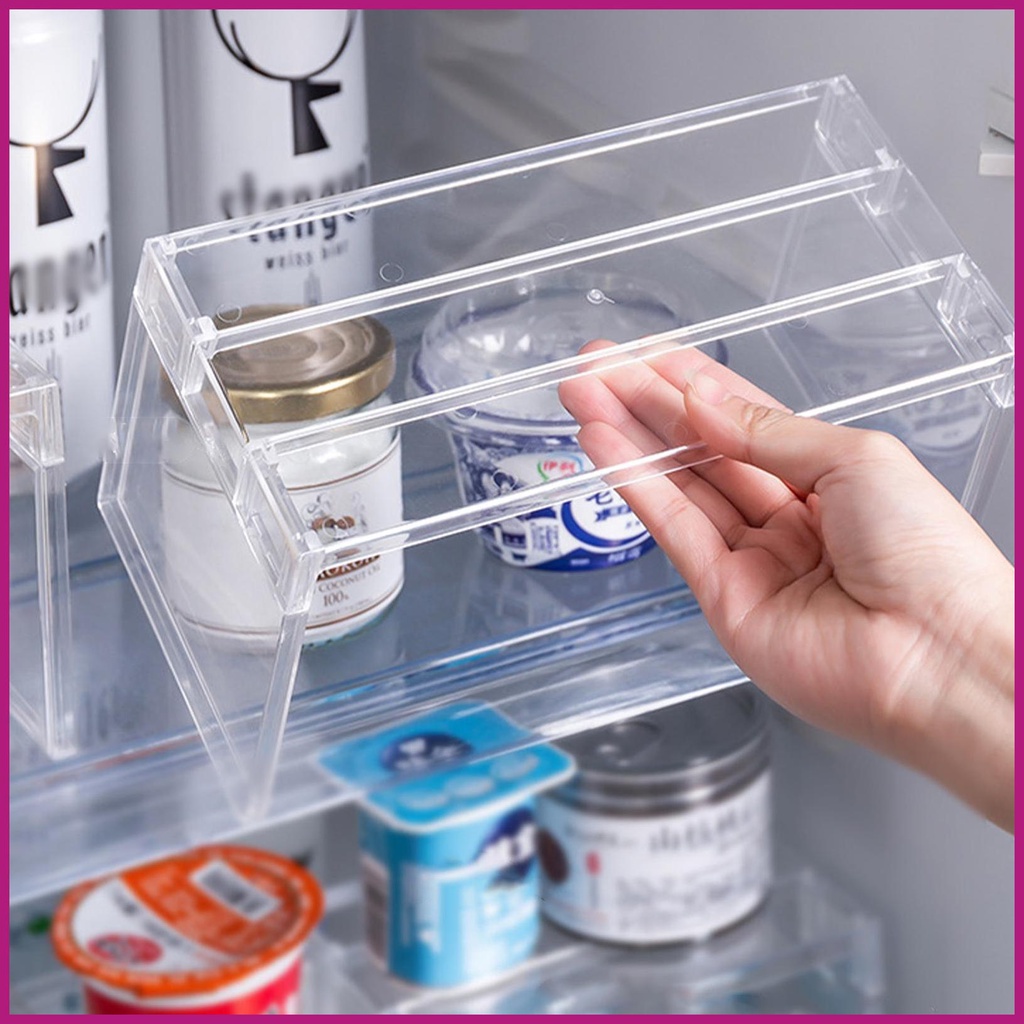 ahorro de espacio Estantería de almacenamiento para frigorífico o congelador Kuke para cocina frigorífico de cocina blanco organizador deslizante de plástico 