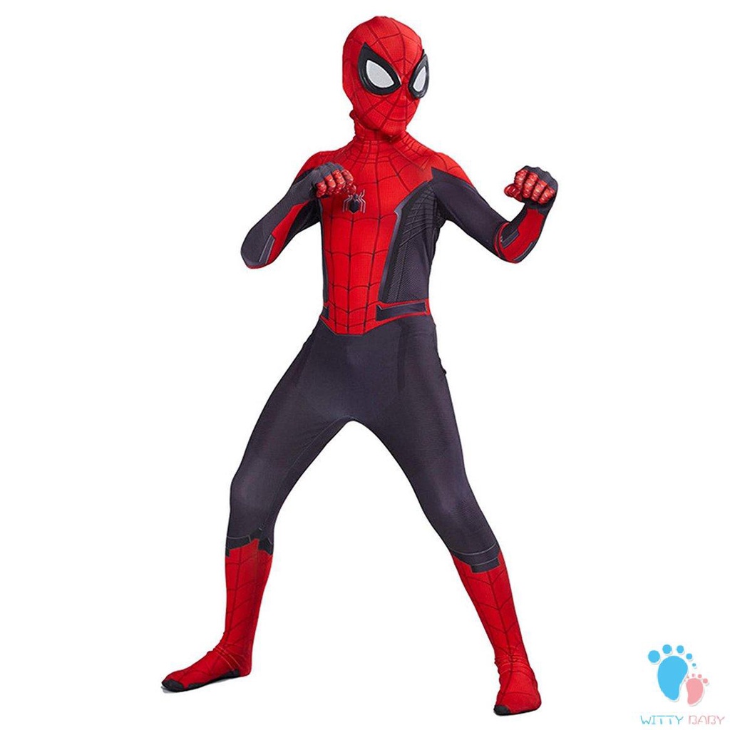 Witty] Spiderman Lejos Del Disfraz De Casa Cosplay Peter Parker Zentai  Traje De Superhéroe Mono De Halloween Para Niños Carnaval | Shopee Colombia