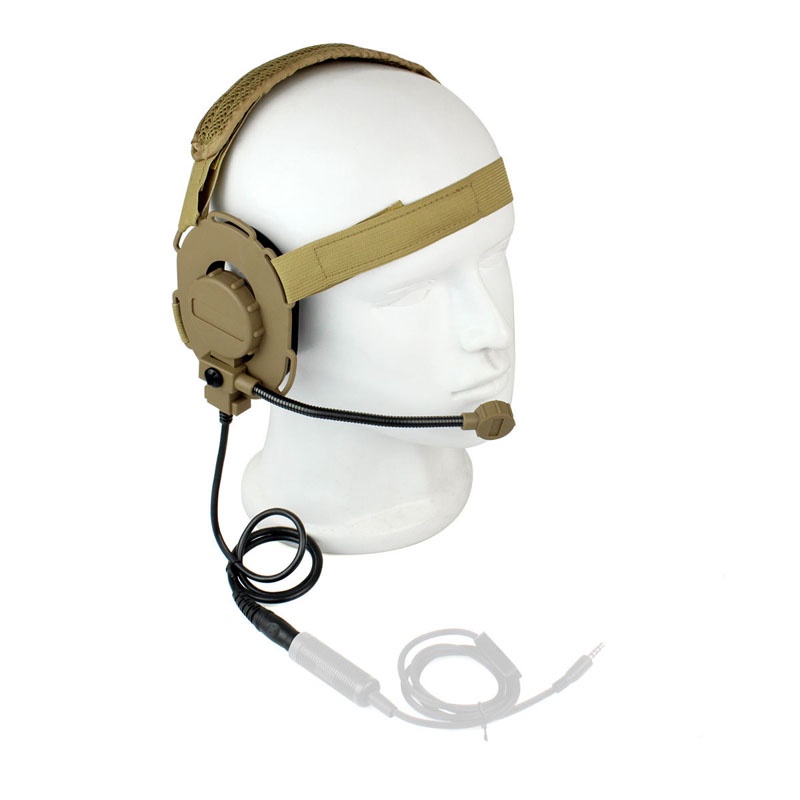 Caza Al Aire Libre Z Tactical Bowman Elite II Auriculares III CS Uso Para PTT Micrófono Portátil Radio Walkie Talkie Amarillo
