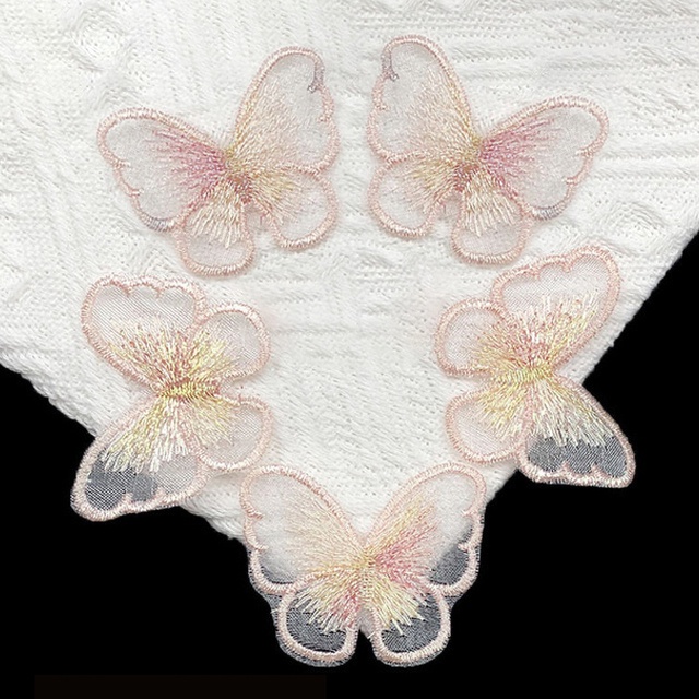 Image of Parches De Mariposa De Malla Bordada De 5 * 4 Cm Para Ropa DIY Accesorios De Clip Para El Cabello Hechos A Mano Para La Cabeza De Bebé #5