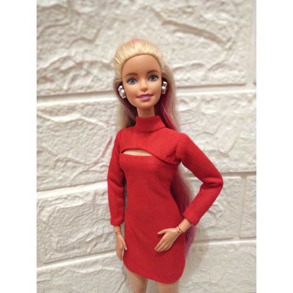 Glamour Premium rojo noche de fiesta vestidos para Barbie muñeca agradable hecho mano | Shopee Colombia