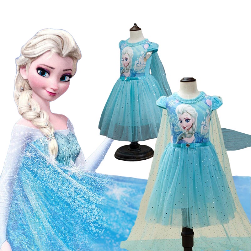 Disney Frozen Vestidos Niñas Anna Elsa Disfraces Reina Nieve Princesa Niños  Cosplay Fiesta | Shopee Colombia