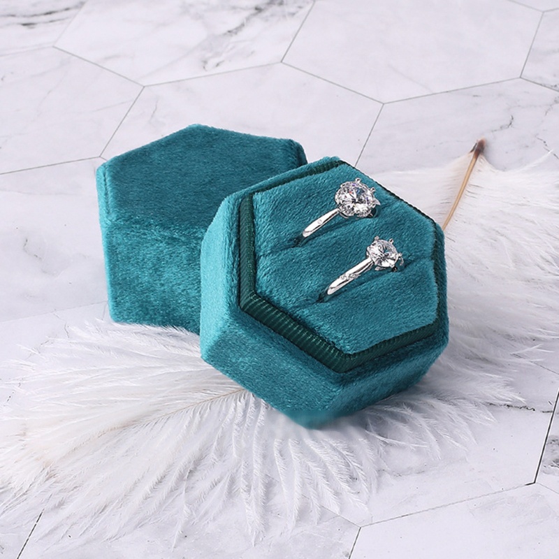 Soporte De Anillo De Joyería De Terciopelo SIY Caja De Boda De Compromiso Fotos Ranuras Dobles