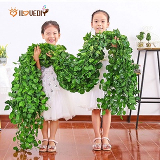 2m hojas de hiedra verde artificial enredadera de vid plantas colgantes/decoración de seda guirnalda de flores falsas/oficina, hotel, casa, boda, bricolaje, decoración de pared interior 2m hojas de hiedra verde artificial enredadera de vid plantas colgantes/decoración de seda guirnalda de flores falsas/oficina, hotel, casa, boda, bricolaje, decoración de pared interior #1