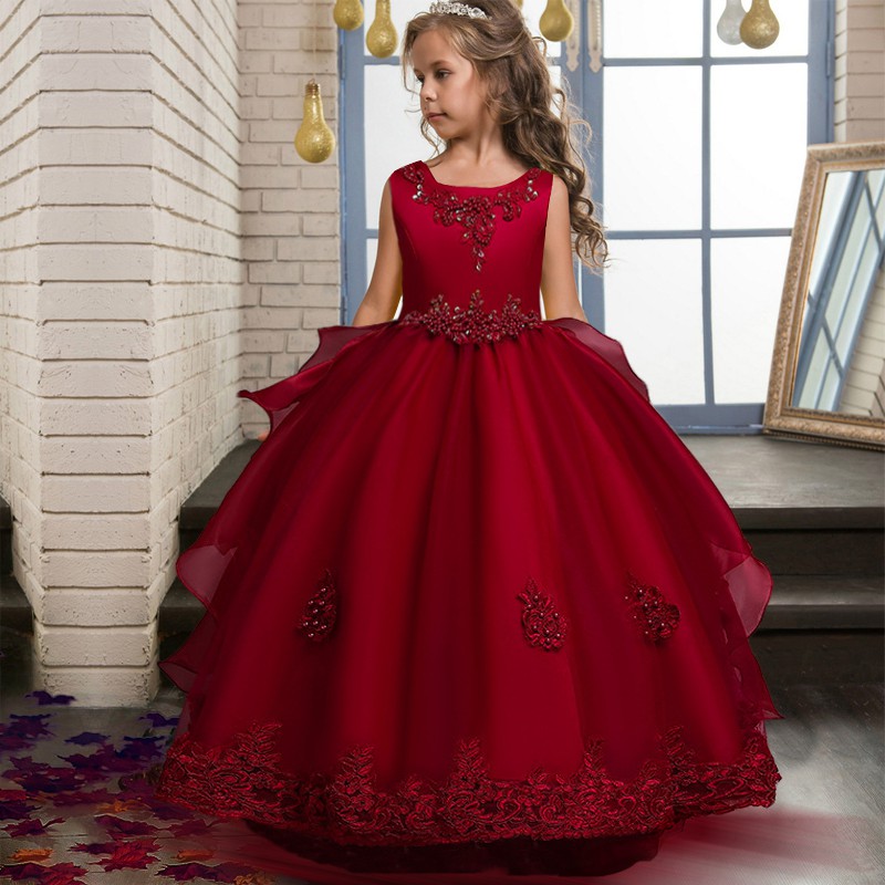 2022 Desfile De Otoño Vestido De Princesa De Flores Vestidos Elegantes Para  Niños Para Niñas Disfraz De Fiesta Boda Noche 10 12 Años | Shopee Colombia