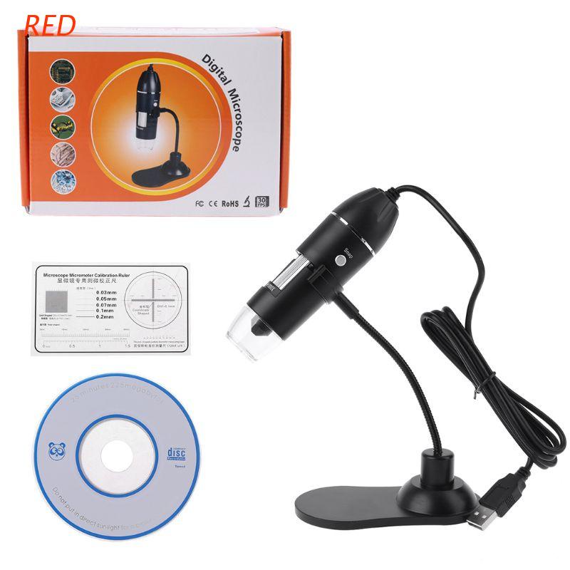 Lupa Electrónica USB Portátil Roja/Cámara 0X-1000X Para Investigación De Valoración De Joyas