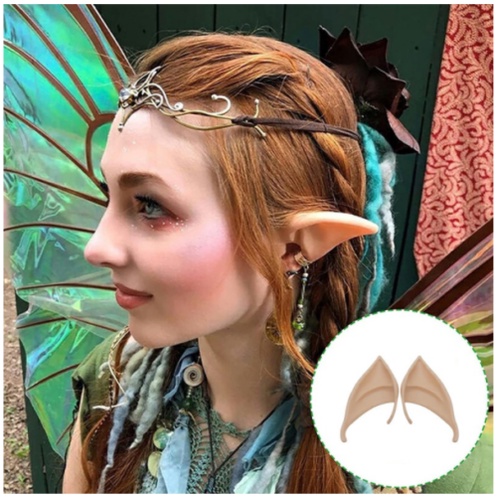 Falso Cosplay Elf Pixie Prosthetic Ears Joyería Pendientes Pendientes de clip 