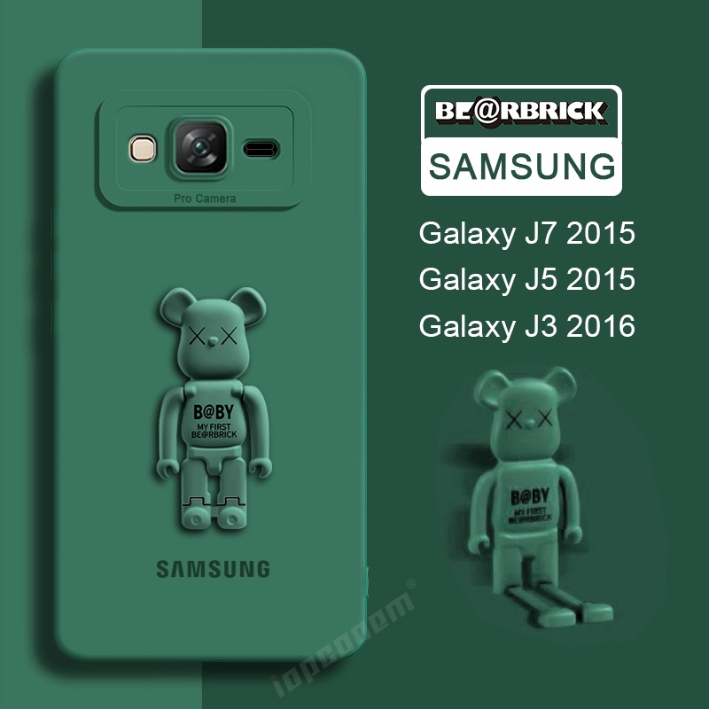 El Nuevo Estuche De Soporte De Oso Lindo Samsung Galaxy J7 2015 J710 J700 J700F J5 J500 J500F J3 2016 Funda De Silicona Original De Cámara De Color Sólido #3
