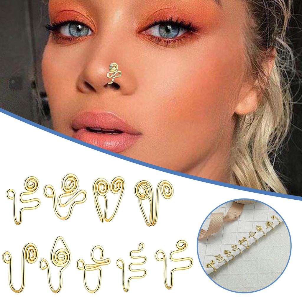 Anillo Nariz En Piercing Oro Puño Clip Para Mujeres Africano No Joyería