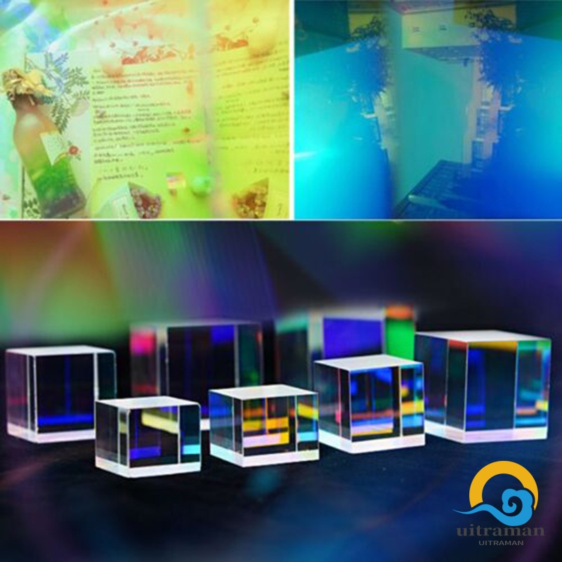 espectro de luz Selotrot Prisma de cristal de cúbico cubos de vidrio óptico modelo educativo para fotografía al aire libre Prop prisma de dispersión RGB 