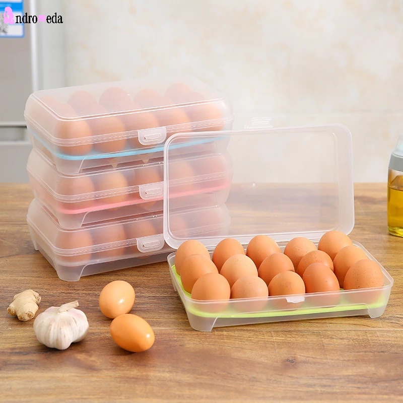 15 Rejillas De Plástico Estuche De Contenedor De Huevos/Estante Organizador De Cocina/Refrigerador Caja De Almacenamiento Fresco Suministros Para El Hogar #2