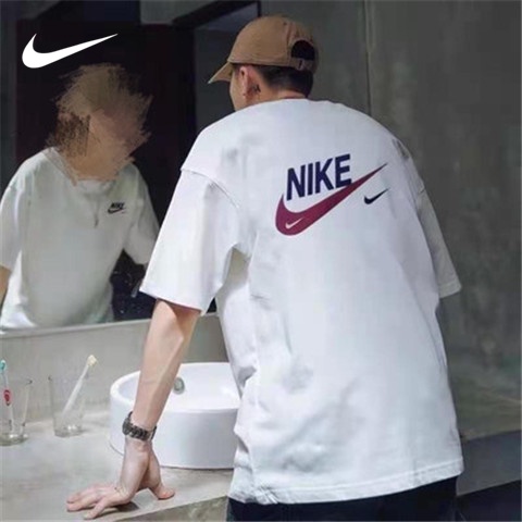 borde Cúal Necesario nike original auténtico cuello redondo de manga corta camiseta de los  hombres de doble gancho de impresión casual de gran tamaño pareja de media  manga camisa | Shopee Colombia