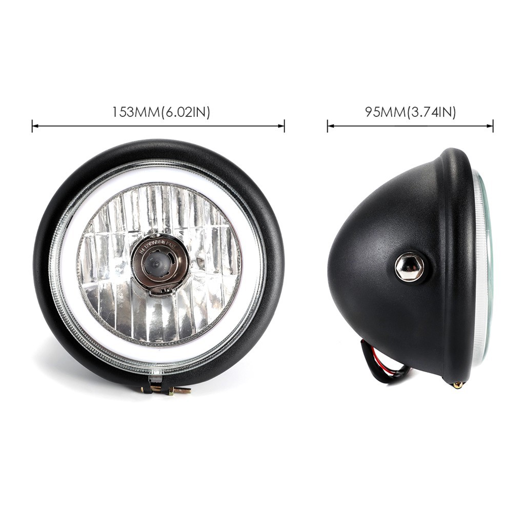 6 Pulgadas Luz Led Universal Retro Metal Niebla Lámpara De Motocicleta Faro Lateral De Montaje Motor Faros Para Soporte Para Halley/Suzuki #6
