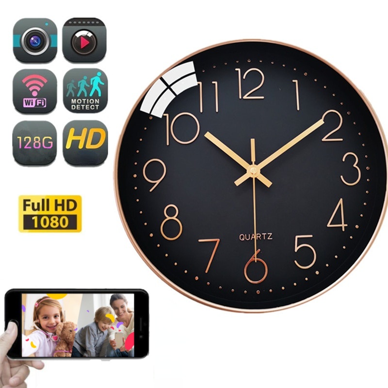 1080P HD Mini Cámara Espía IP Wifi CCTV Reloj De Pared De Del Grabadora De Vídeo Con Detección De Movimiento | Shopee Colombia