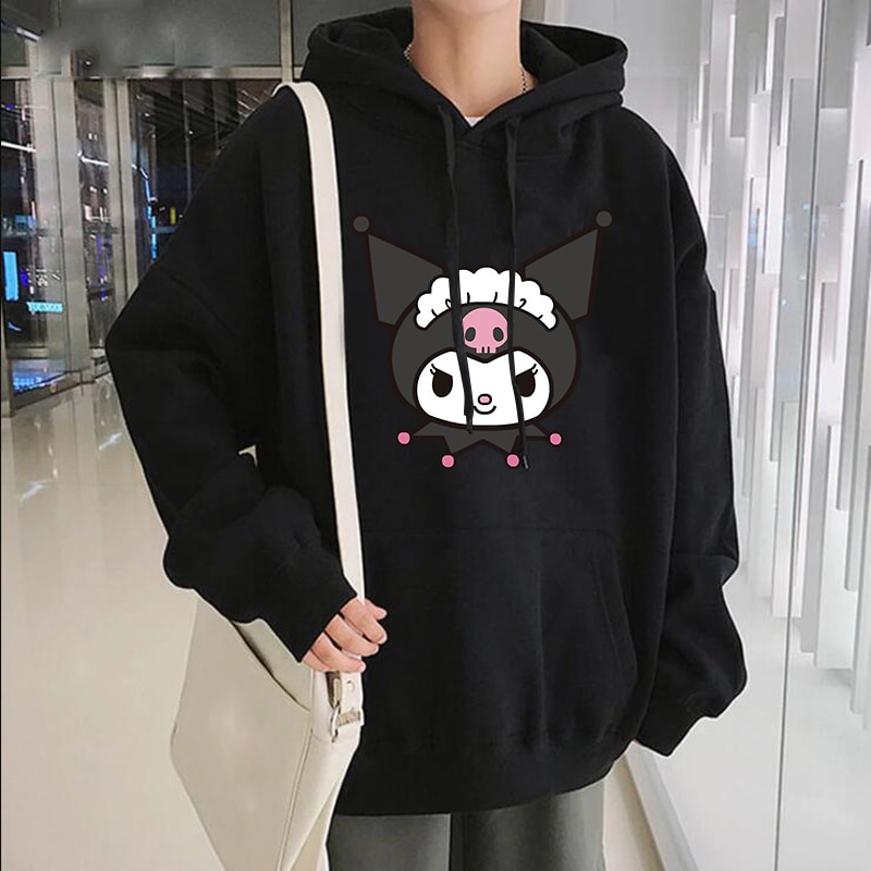 Kawaii Melody Kuromi Sudaderas Con Capucha Mujer Impreso Harajuku Y2k  Estética Femenina Ropa Anime 