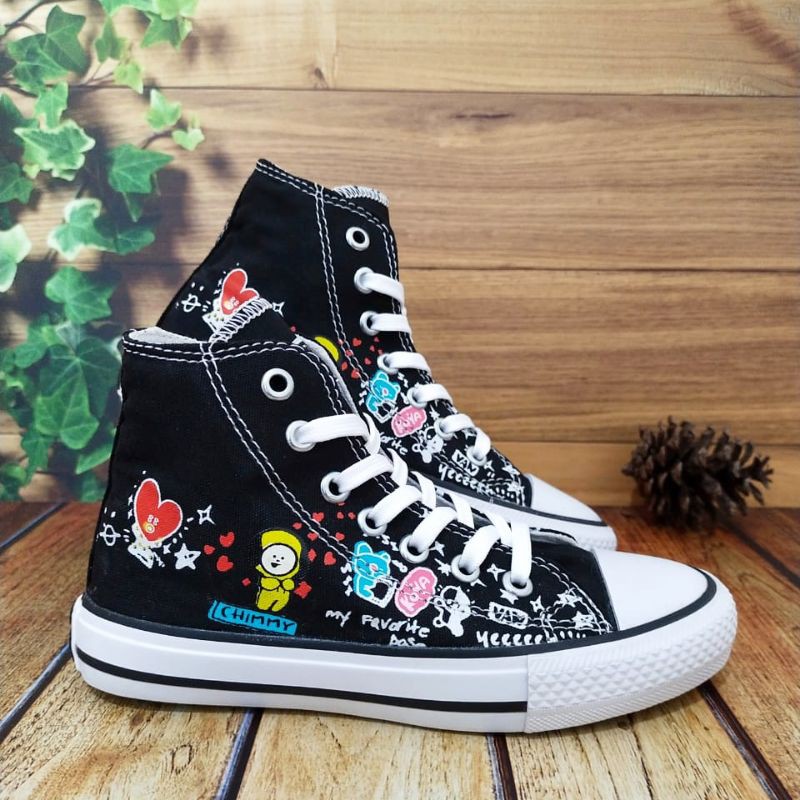 Bts bt21 zapatos Converse para y niñas, Color negro, edades de 1 a 10 Shopee Colombia